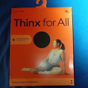 Thinx for All Lace Trim Brief - Black